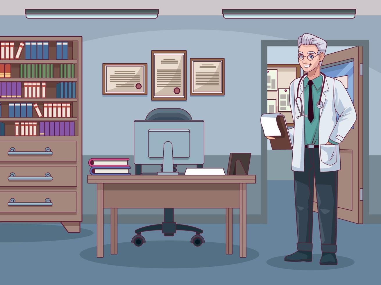 doctor in workplace vector