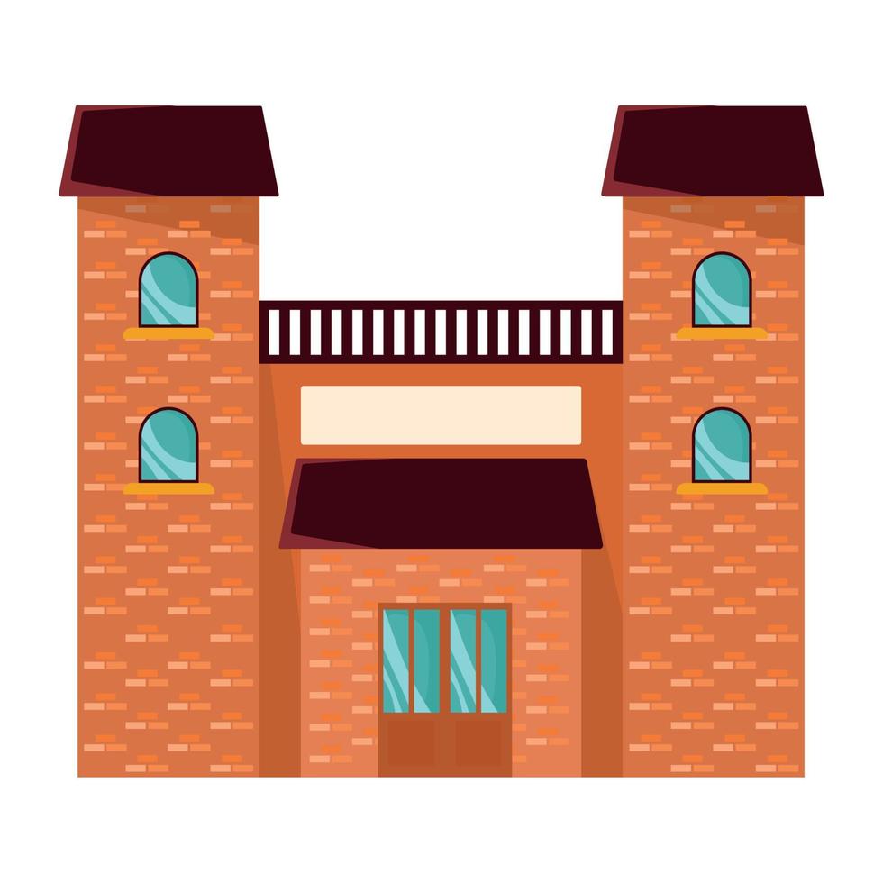 castle building facade vector