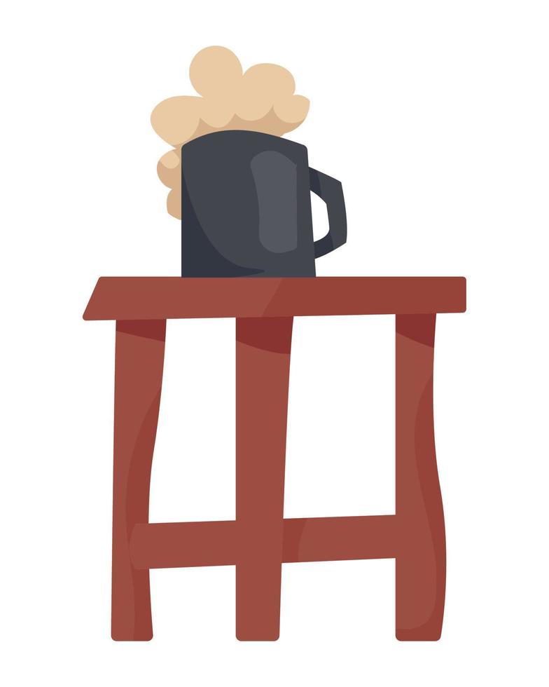 beer wooden jar in chair vector