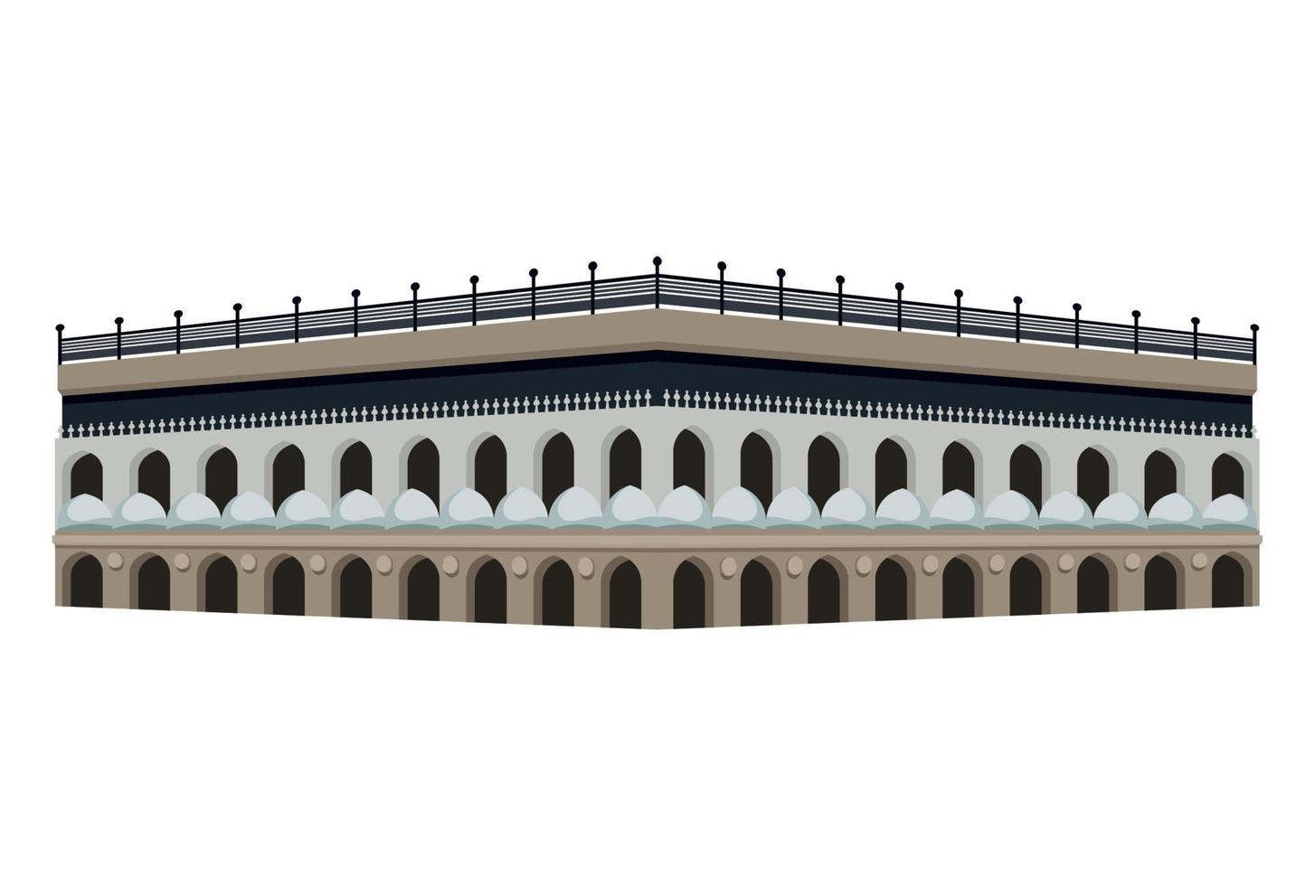 mecca mosque building facade vector
