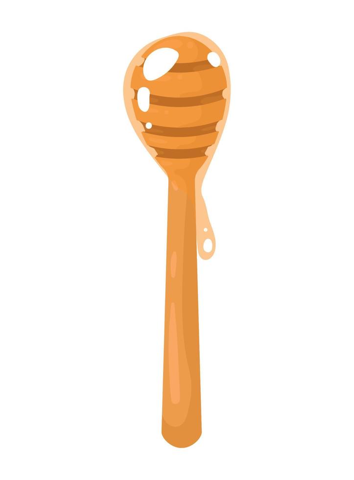 honey in wooden spoon vector