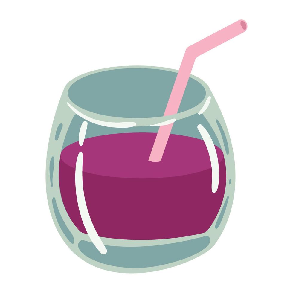 jugo de mora con pajita vector