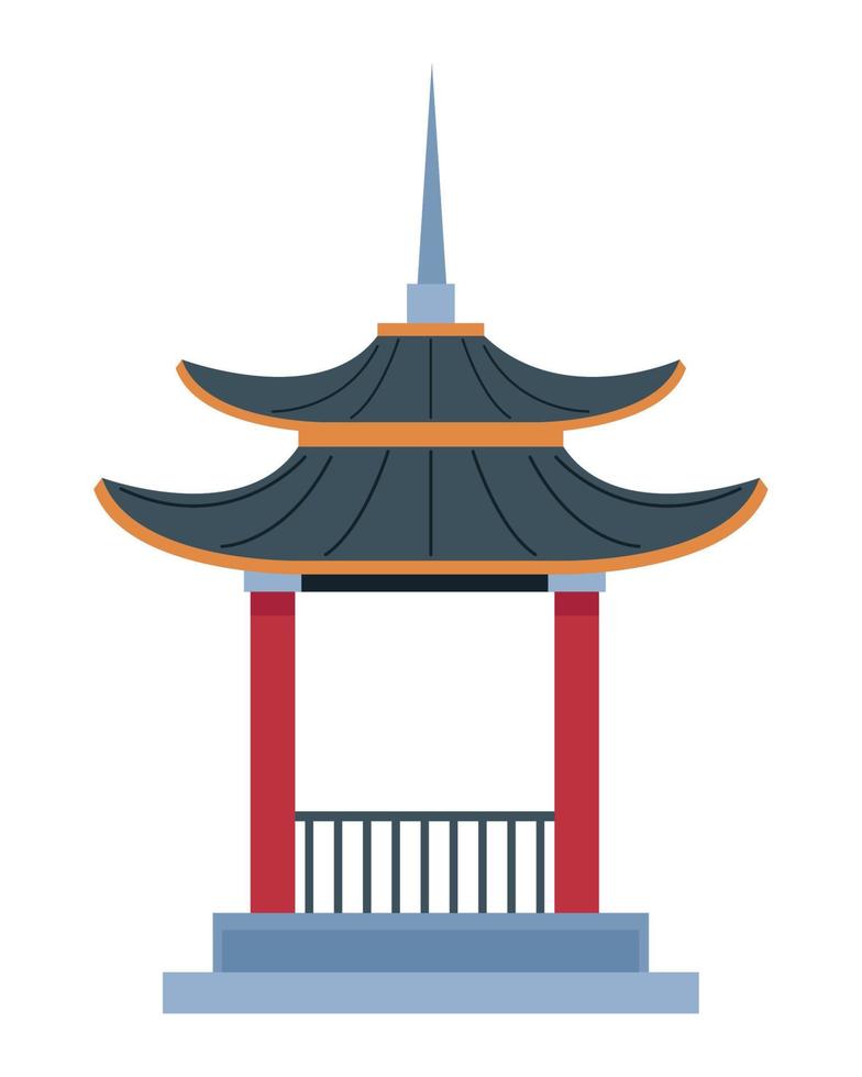 japanese pagoda building vector