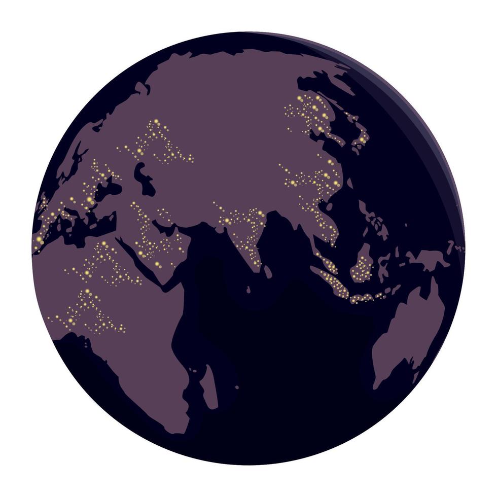 earth planet night scene vector