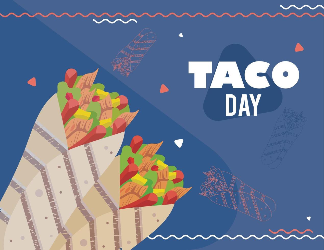 taco day lettering card vector