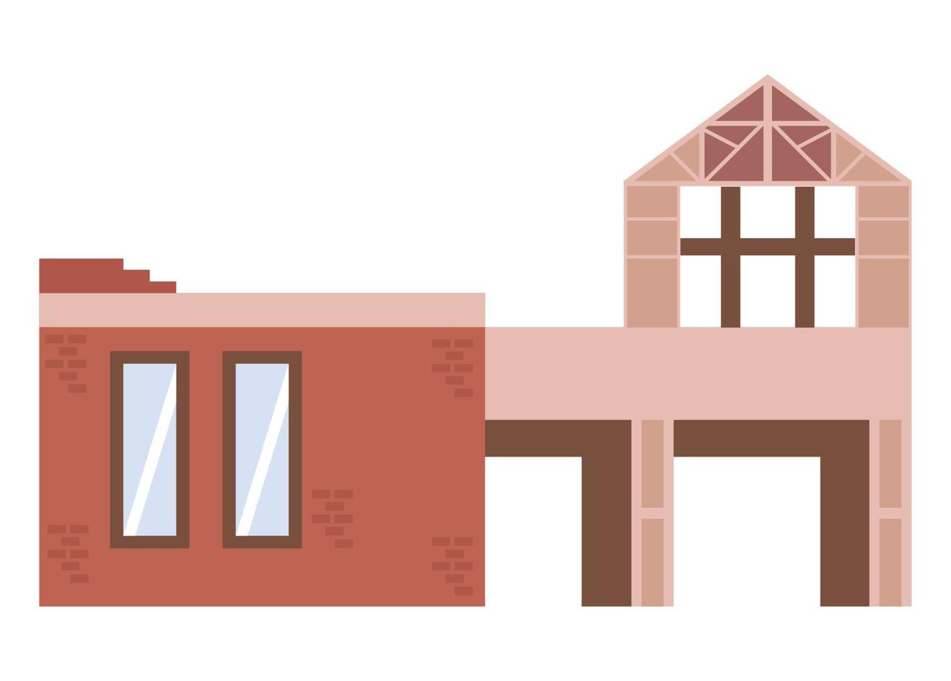 house wooden under construction vector