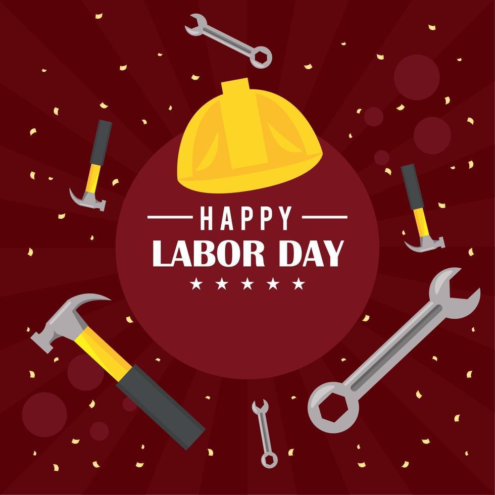 happy labor day lettering poster vector