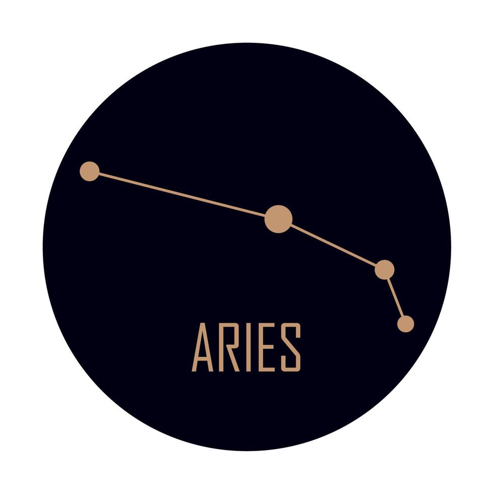 aries constelación estrellas doradas vector