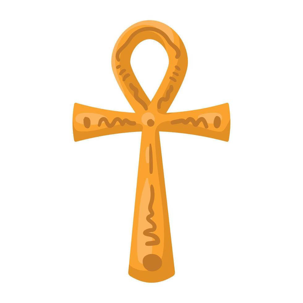 golden egyptian culture cross vector