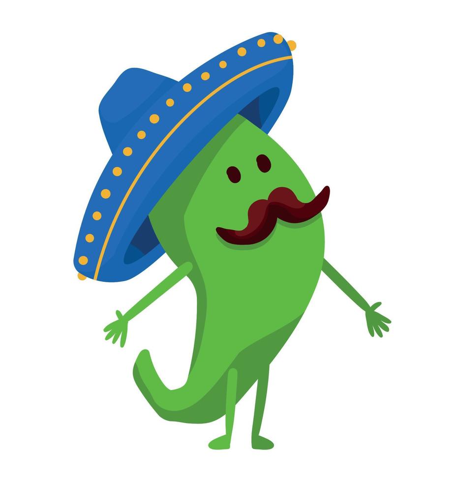 chili pepper with hat vector