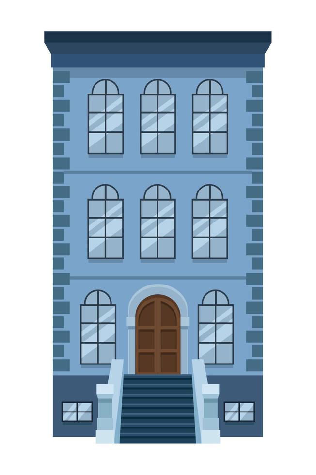 color del edificio fachada azul vector