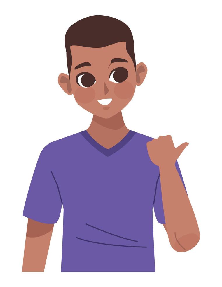 afro youth man vector