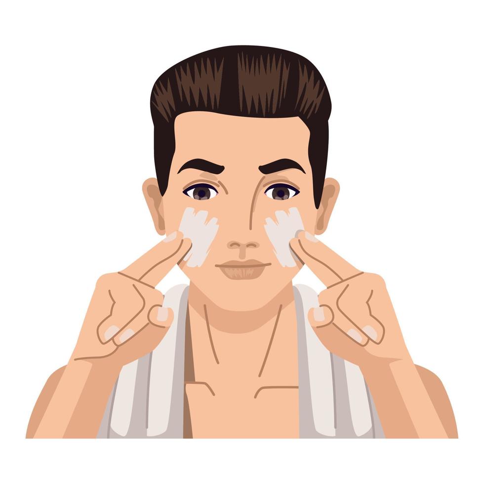 man applying mask vector