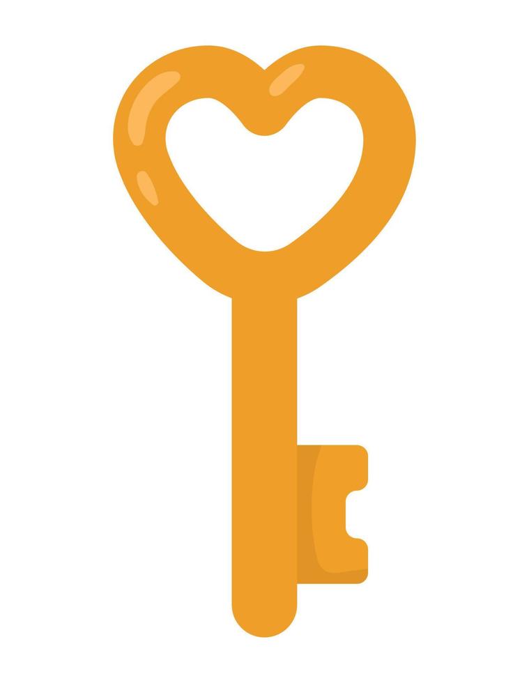 golden love heart key vector