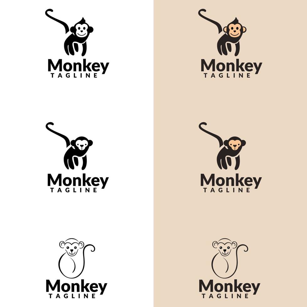 Vector logo set with Monkey. suitable for company logo, print