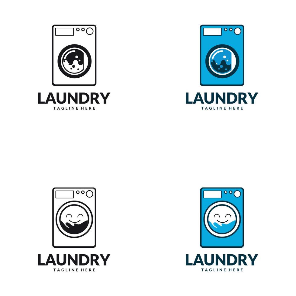 Laundry Logo. Template Design Vector for laundry business in creative silhouette shape isolate vector illustration.