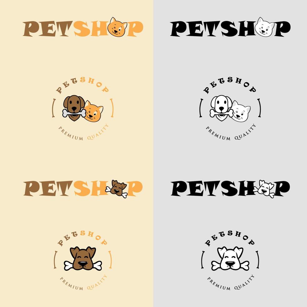 logotipo de la tienda de mascotas. puede utilizar clínicas de animales, petshop y veterinario. vector