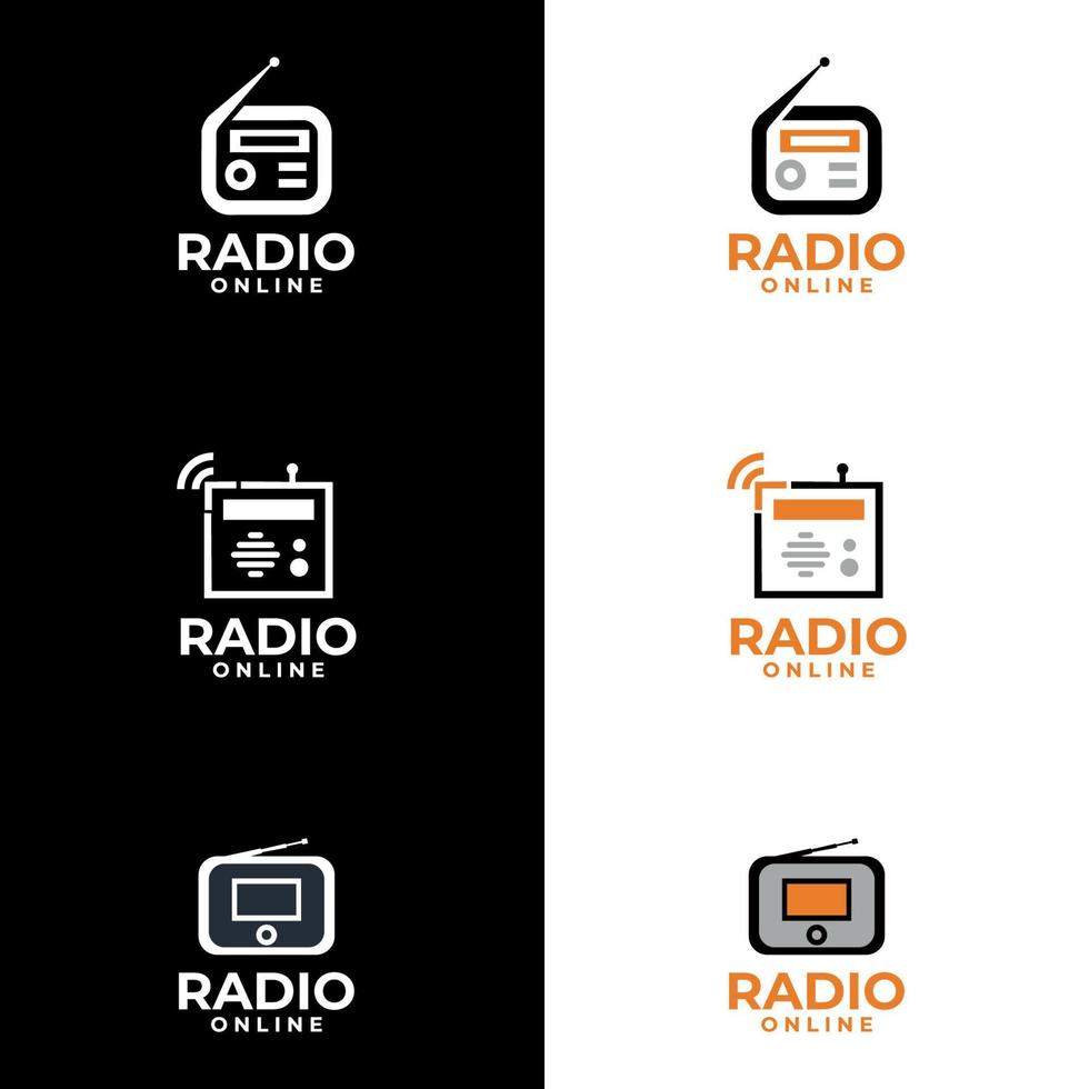 logotipo vectorial de podcast radio graphic diseño de logotipo de la empresa de moda. Vector en Vecteezy