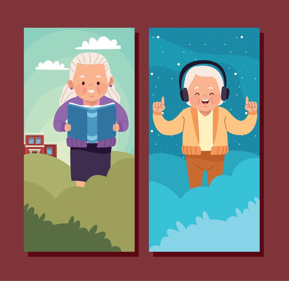 old women couple continuing education vector