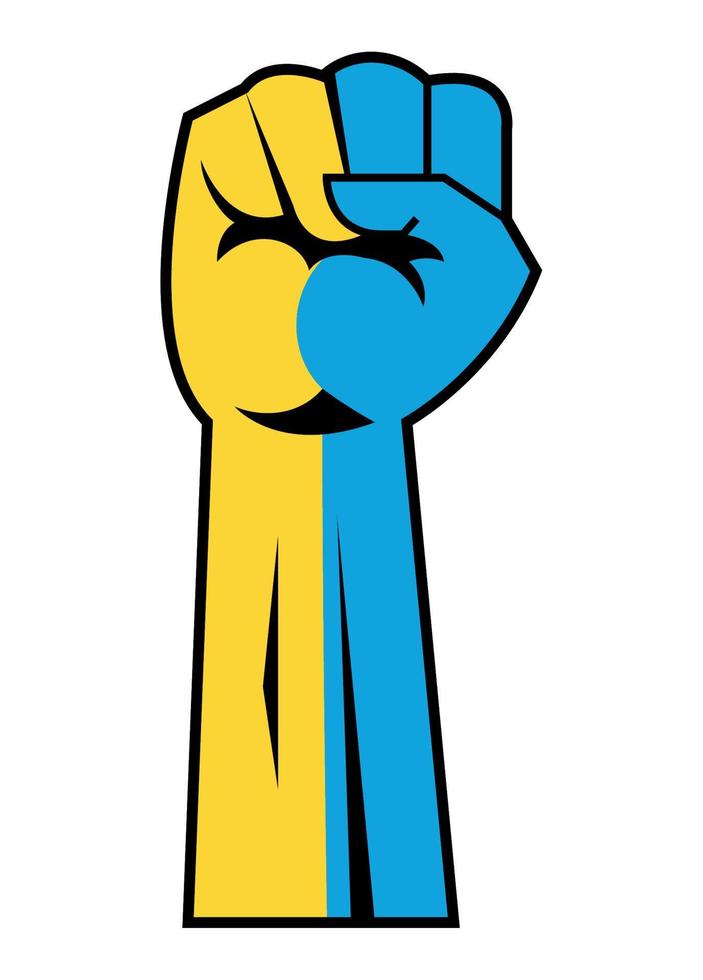 ukraine flag in fist vector