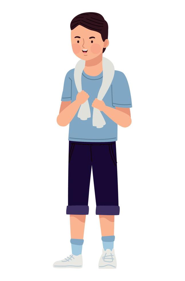 male athlete with towell vector