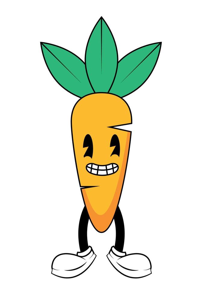 carrot cartoon old school vector