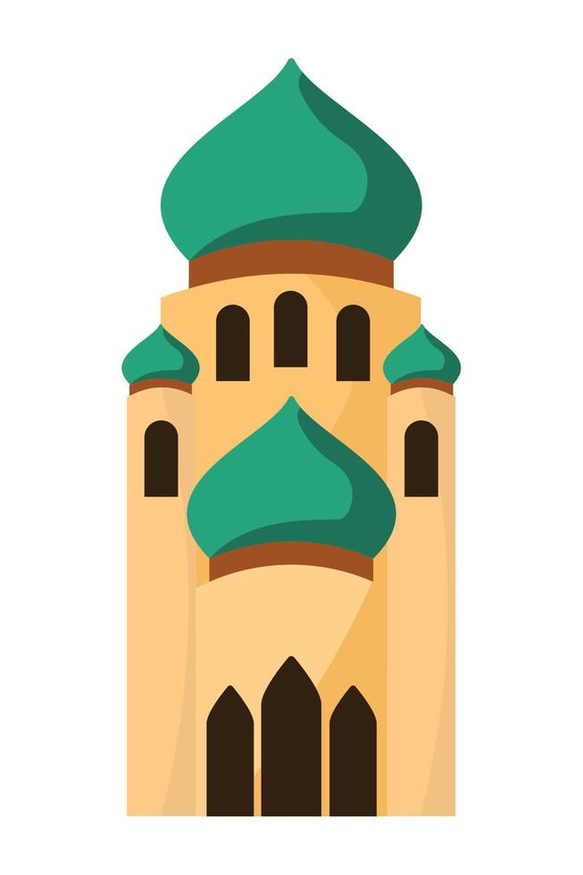 fachada de la torre de la mezquita vector
