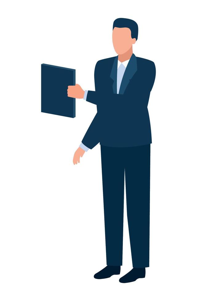 elegant businessman with folder vector