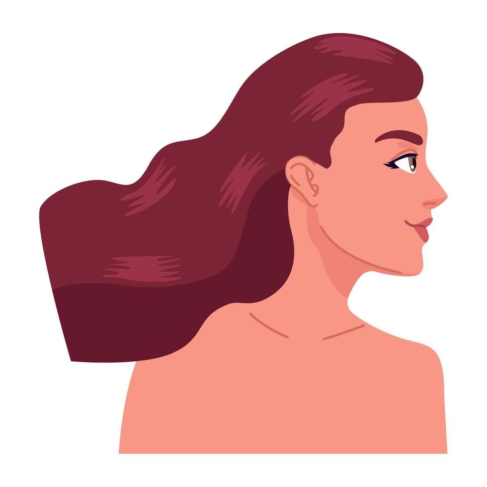 young woman profile vector