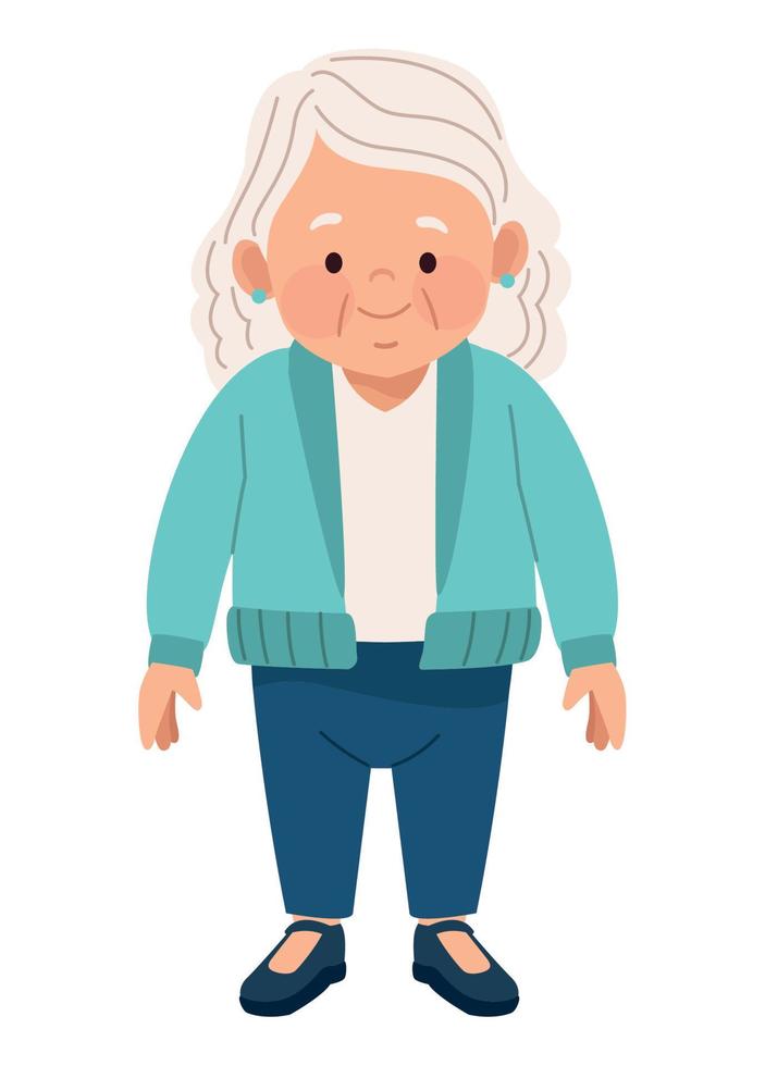 old woman standing vector