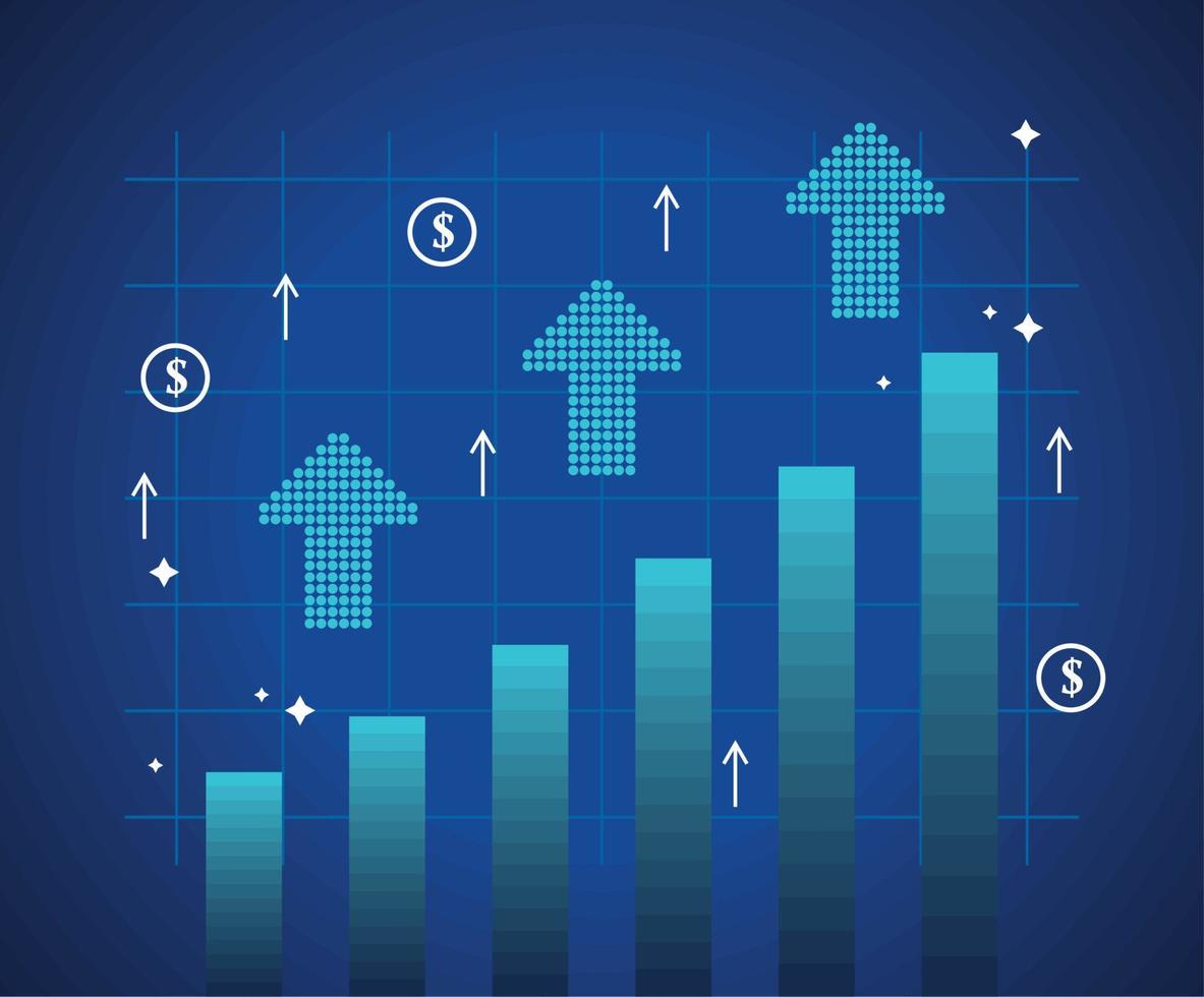 profit infographic with arrows vector