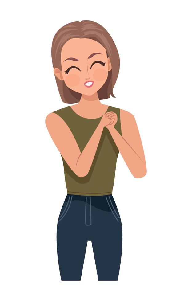 happy beautiful woman vector