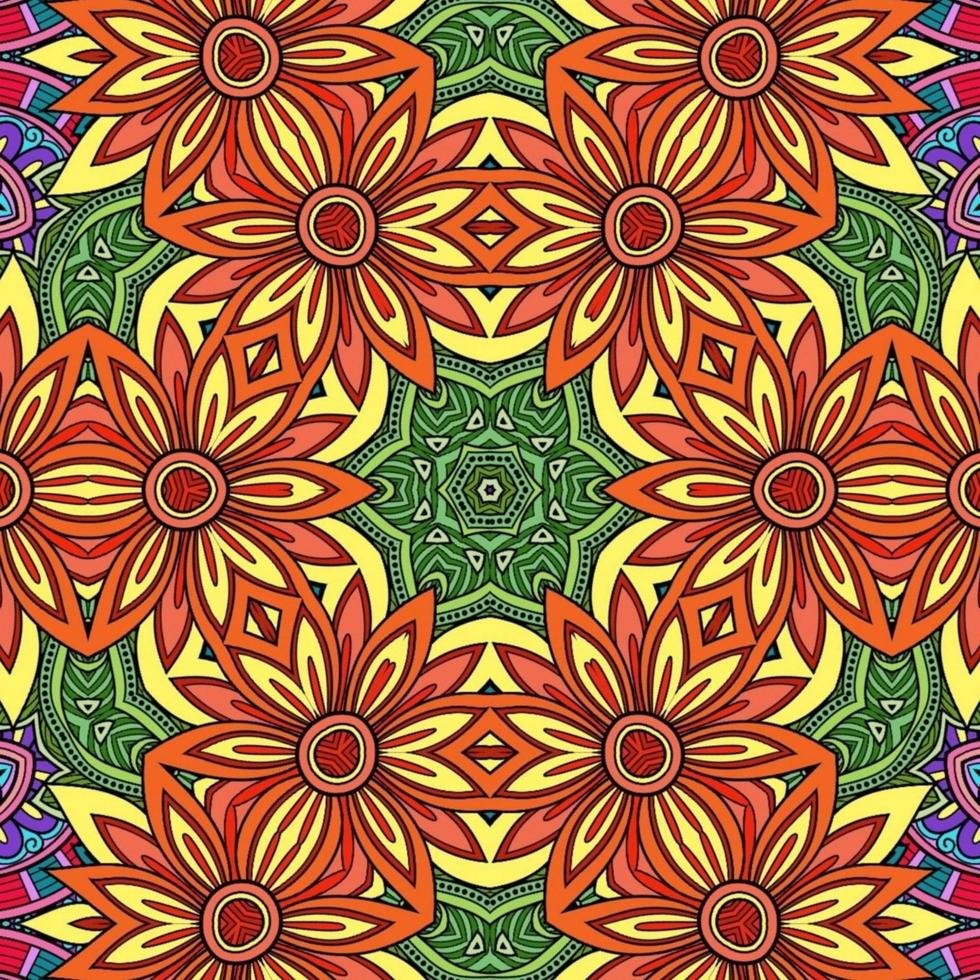 Colorful Mandala Flowers Pattern Boho Symmetrical 479 photo
