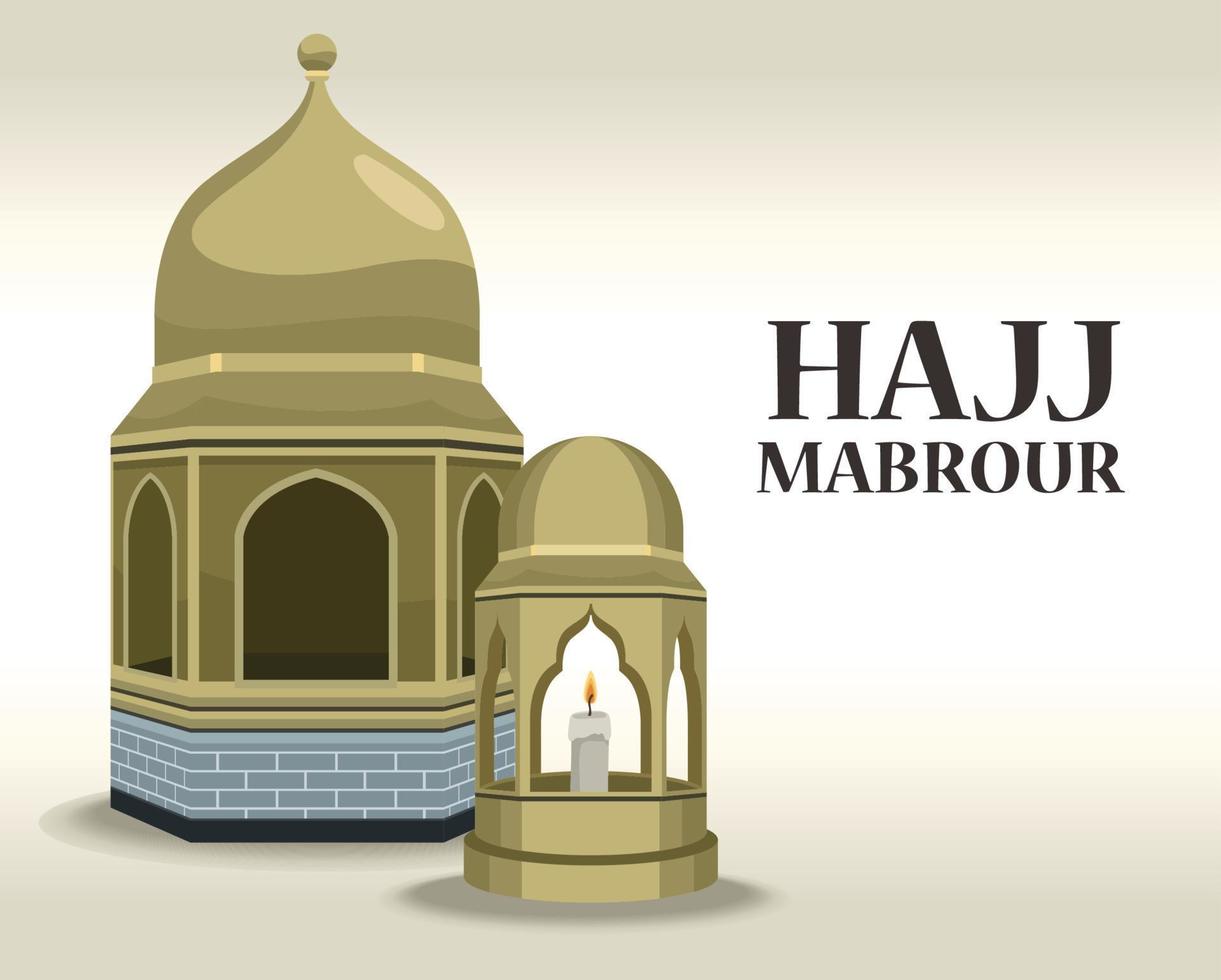 hajj mabrour lettering vector
