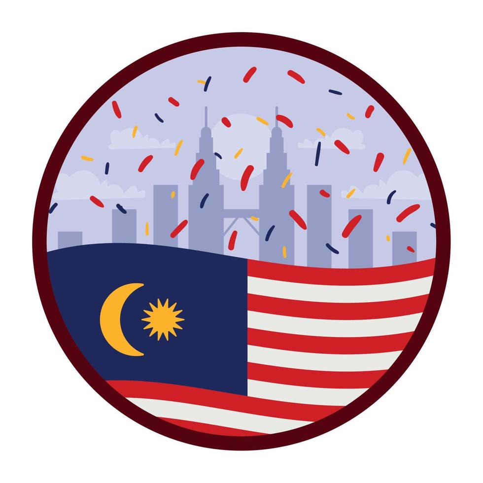 malaysian flag and confetti vector