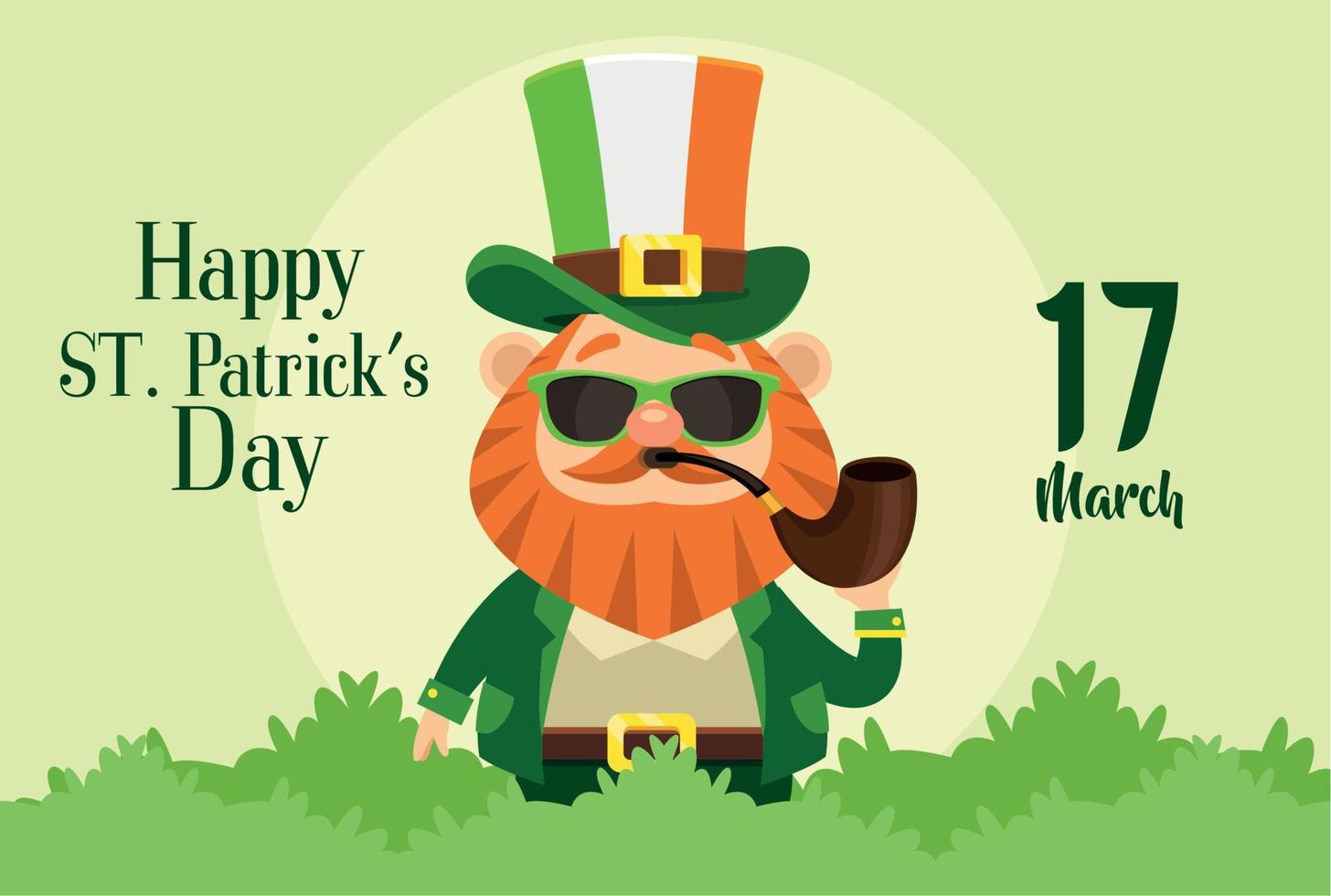 saint patricks leprechaun smoking vector