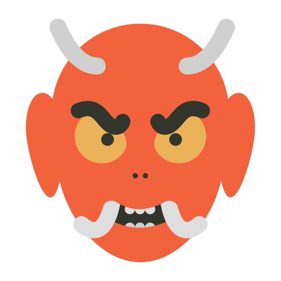 japanese culture demond mask vector