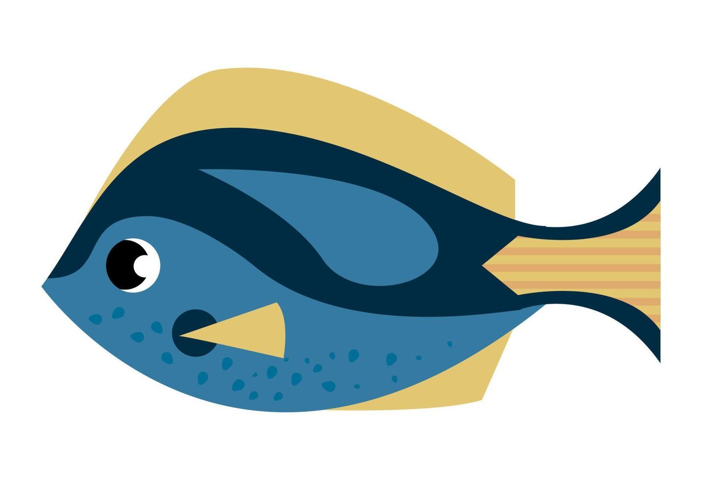 blue fish sealife animal vector