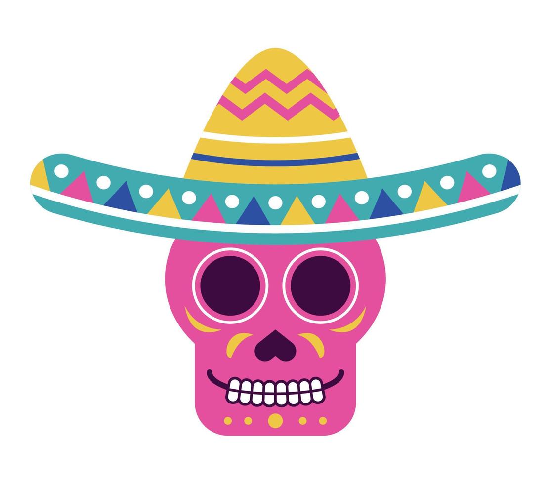 mexican mariachi skull vector