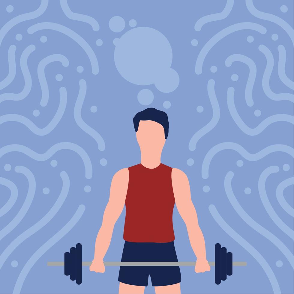 man lifting weight vector