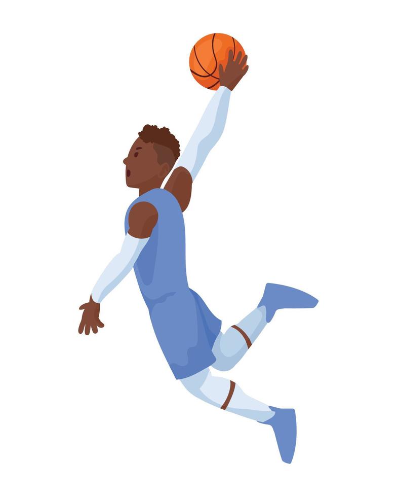 jugador de baloncesto hombre afro vector