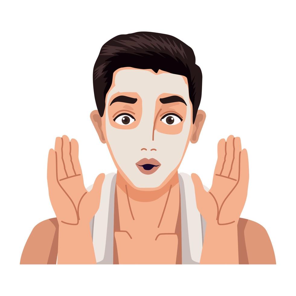young man with mask vector