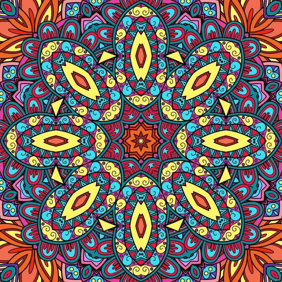 Colorful Mandala Flowers Pattern Boho Symmetrical 163 photo