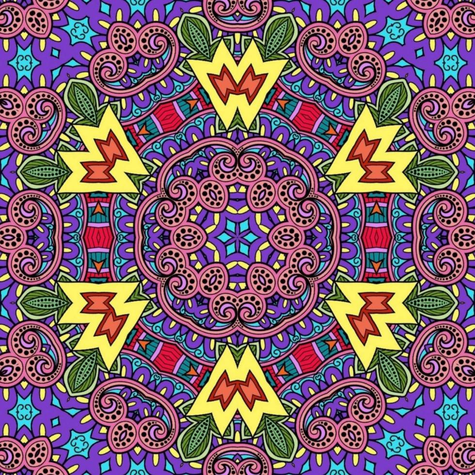 colorido mandala flores patrón boho simétrico 738 foto