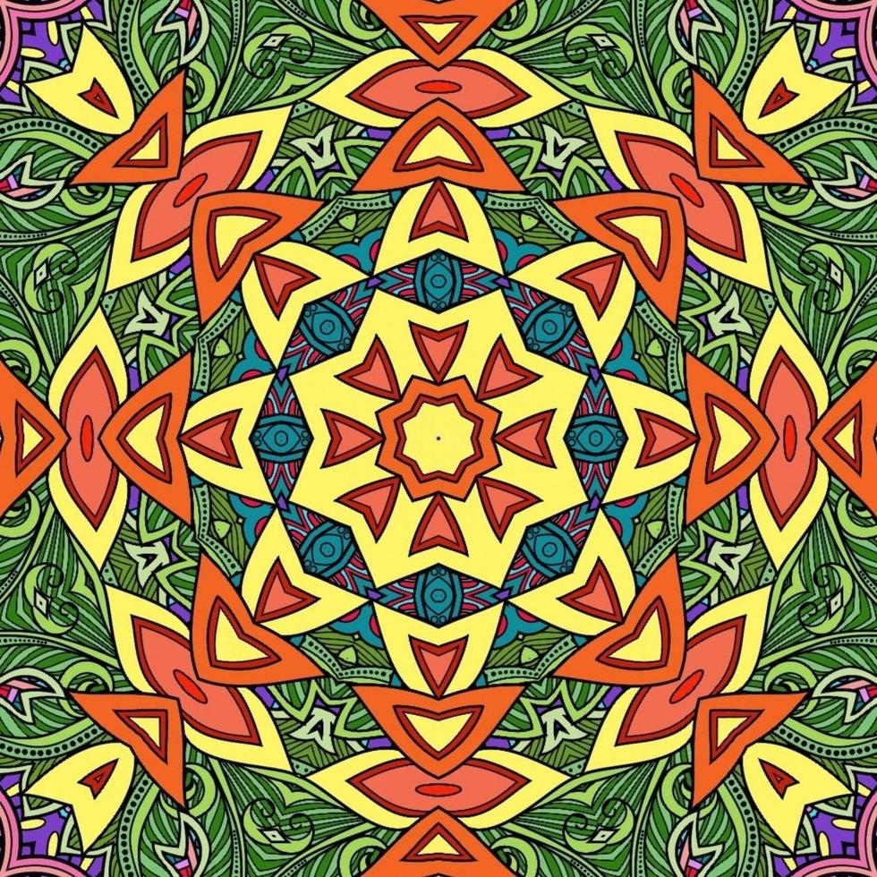 Colorful Mandala Flowers Pattern Boho Symmetrical 170 photo