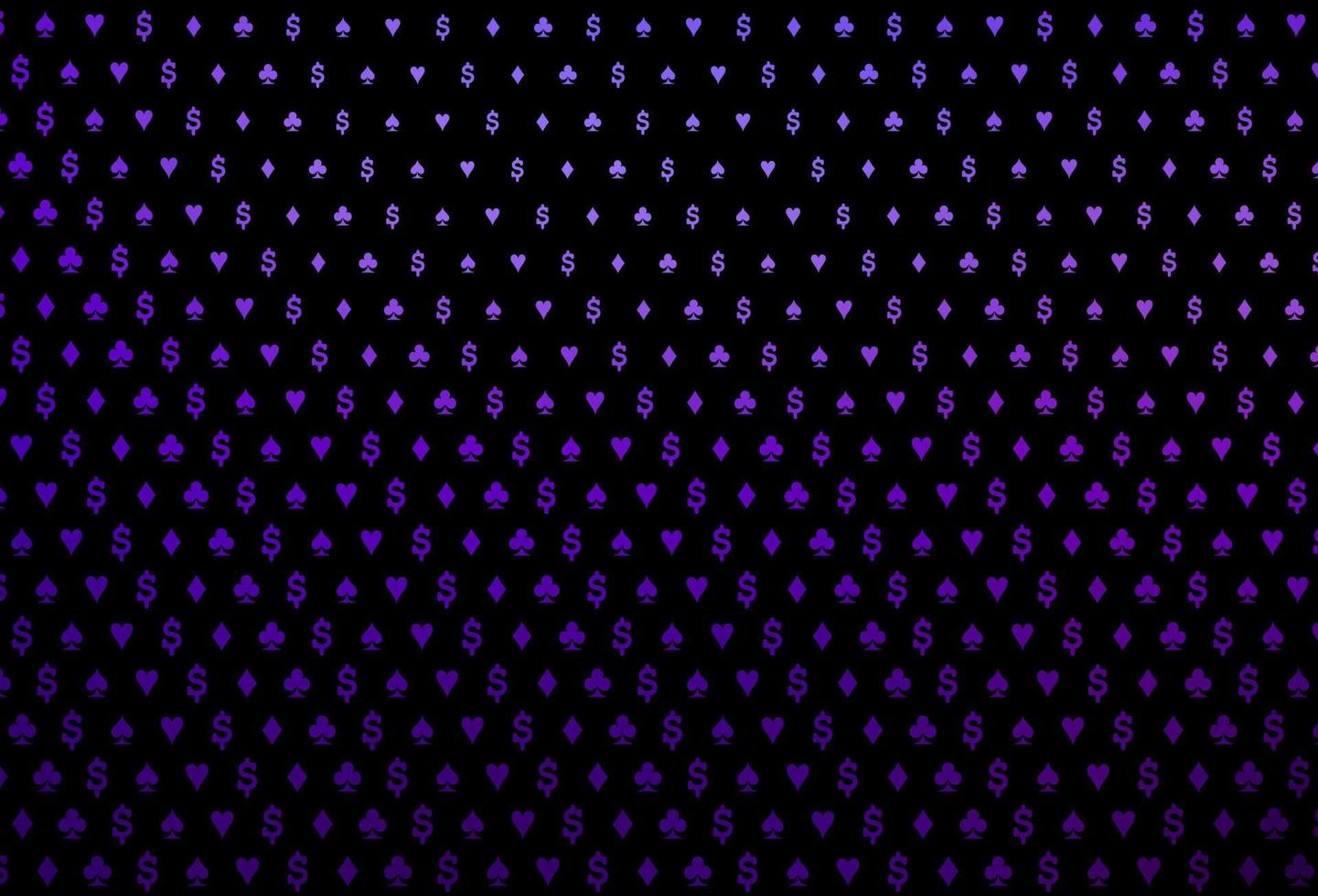 Dark purple vector texture with playing cards.