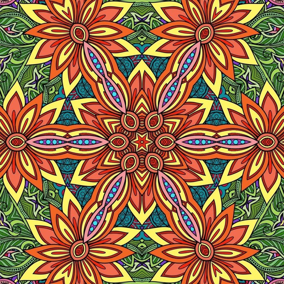 Colorful Mandala Flowers Pattern Boho Symmetrical 21 photo