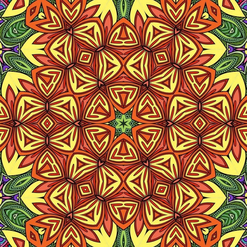 Colorful Mandala Flowers Pattern Boho Symmetrical 728 photo