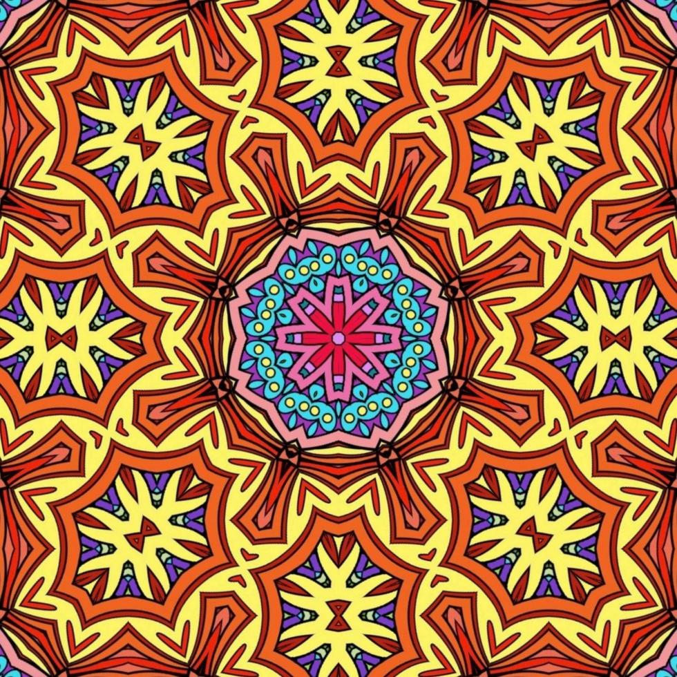 Colorful Mandala Flowers Pattern Boho Symmetrical 1039 photo
