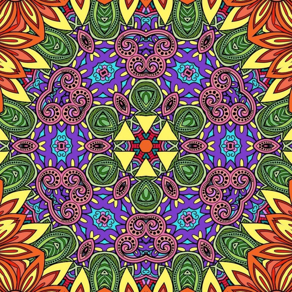 colorido mandala flores patrón boho simétrico 452 foto